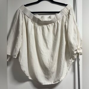 Old Navy Cream Off-Shoulder Blouse